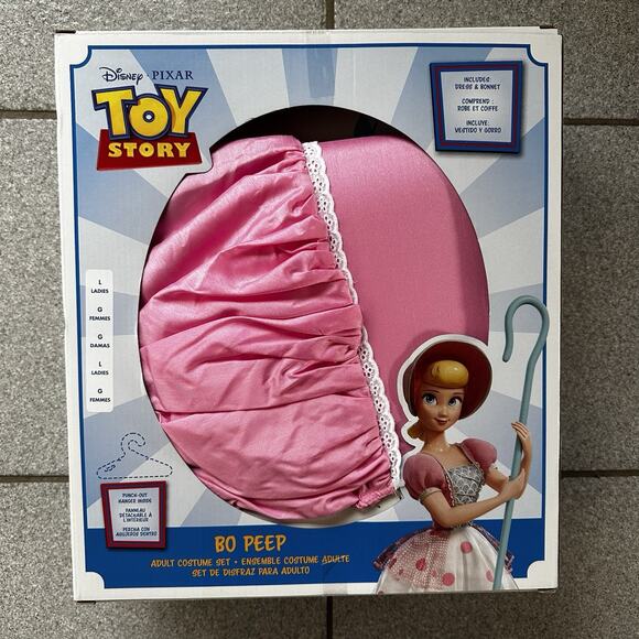 Disney Bo Peep Costume for Adults - Toy Story Women’s Size Large Dress & Bonnet - Picture 6 of 7